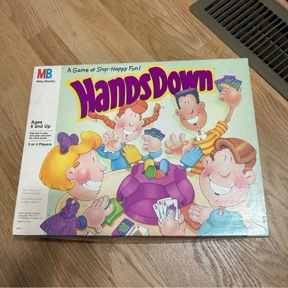 Hands Down Board Game Kids Toy Vintage Milton Bradley